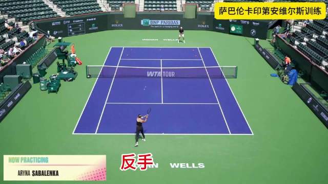 分享萨巴伦卡IW训练(2)二区底线反手位对拉