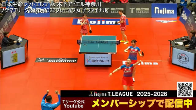 T联赛女子决赛日本生命0比1负木下神奈川，张本美和双胜