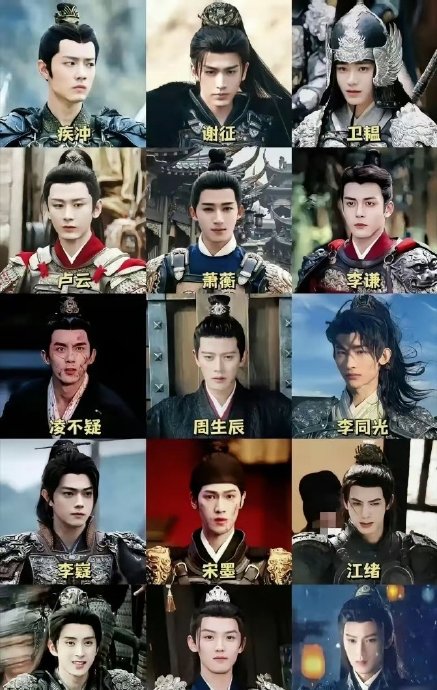 古偶将军造型比拼：张凌赫白发战损获赞，王鹤棣霸气依旧