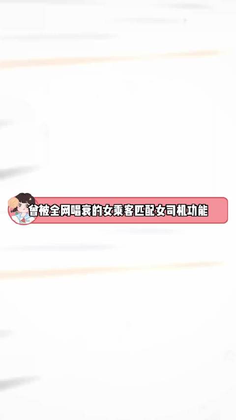 曾被全网唱衰的女乘客匹配女司机功能