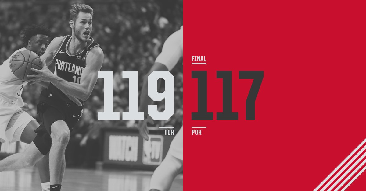 双枪59分小卡38+5准绝杀，猛龙119-117主场险胜开拓者 - 球迷屋