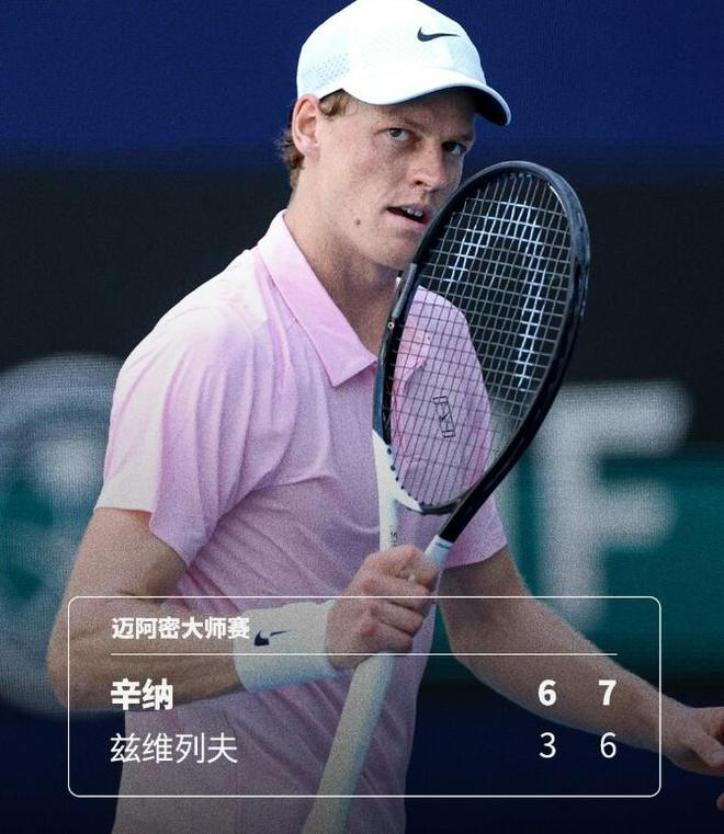 阳光双冠一步之遥！辛纳横扫兹维列夫，第11次跻身大师赛决赛