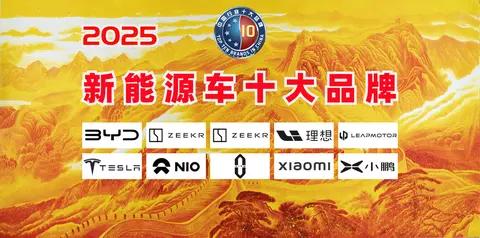 2025新能源车十大品牌 名单公布