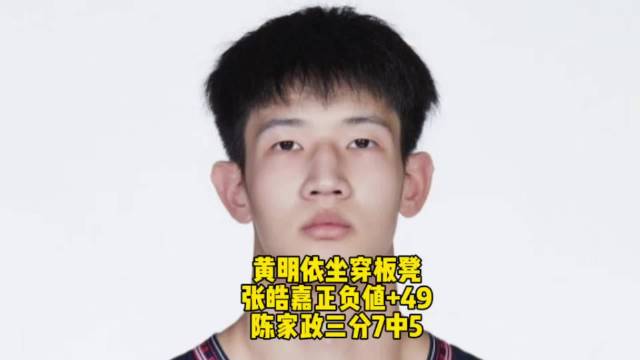 广东男篮大胜四川，张皓嘉正负值49黄明依仅登场1分半钟