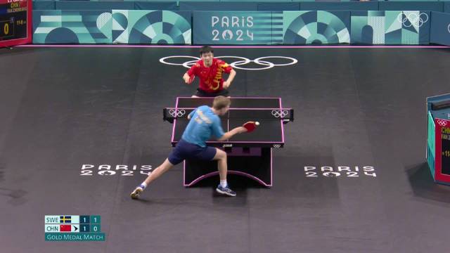 樊振东巴黎奥运男单决赛反手制胜怒吼