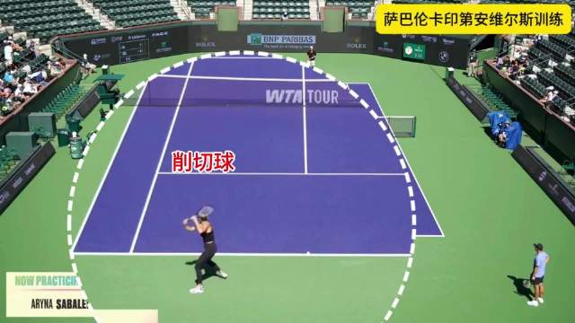 分享萨巴伦卡IW训练(3)底线正手直线变线 反手切削