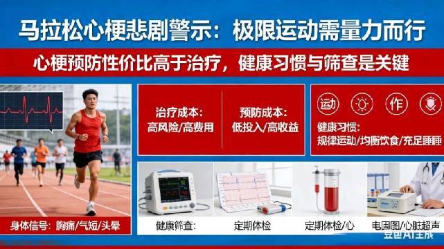 男子跑完马拉松3天后突发心梗离世，专家警示运动爱好者警惕心脏隐患