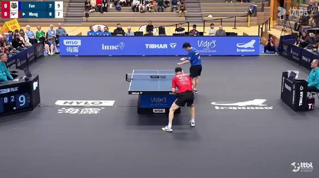 樊振东德甲联赛对战52岁主教练孟庆宇