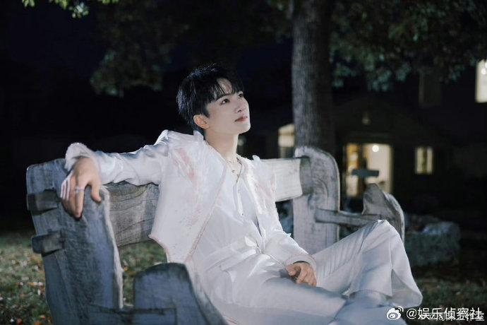 周深的樱花写真具体营造了怎样的氛围和视觉效果？