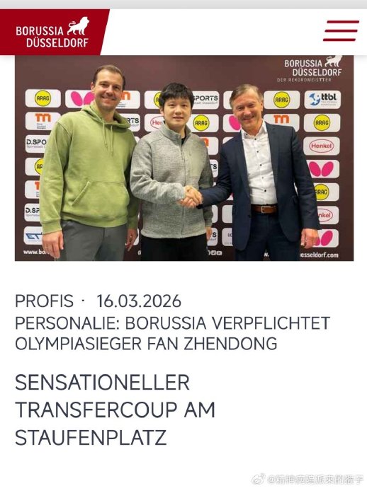 德国乒协是如何评价樊振东转会杜塞尔多夫的真实原因的？