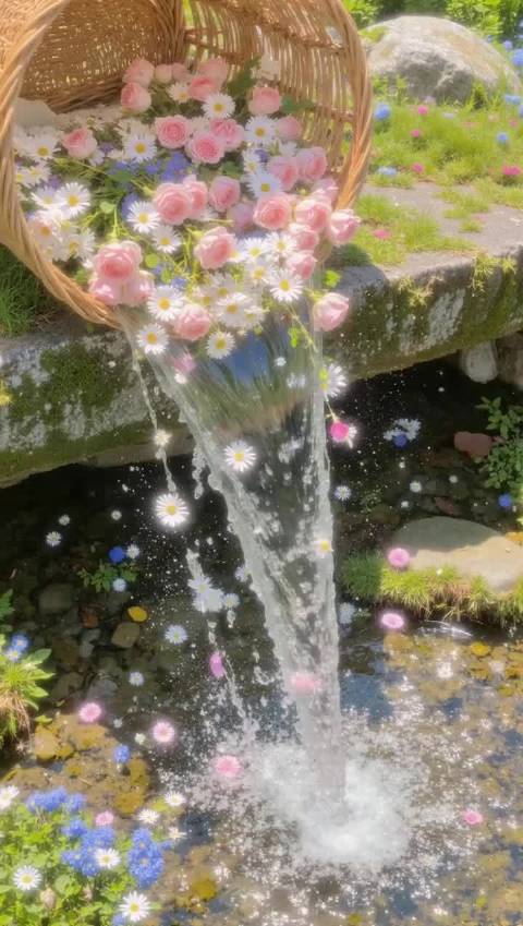 溪岸花开泉落有声，细碎温柔藏人间烟火