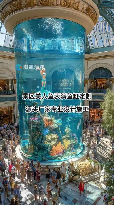 内江乐山定制亚克力鱼缸，美人鱼表演缸网红打卡缸落地