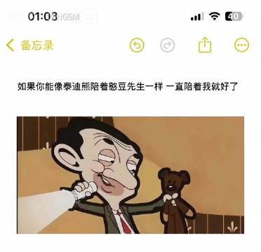 如果你能像泰迪熊陪着憨豆先生一样一直陪着我就好了