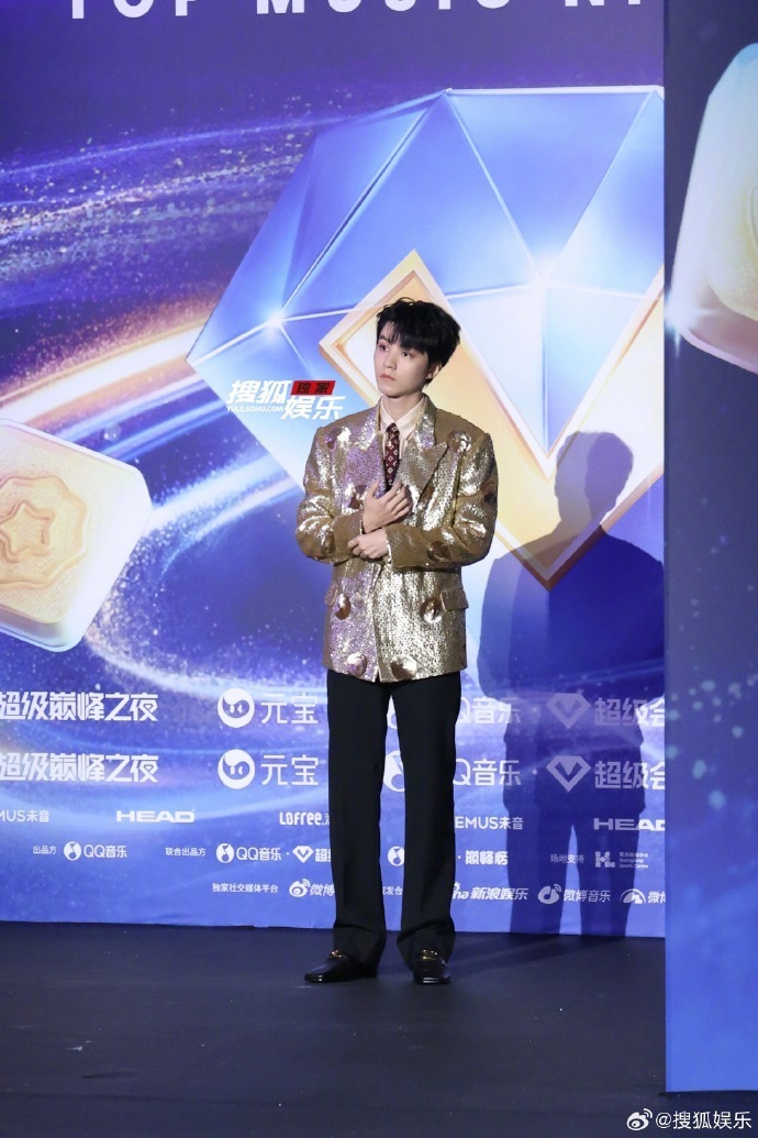 鎏金加身!王俊凯巅峰之夜红毯路透