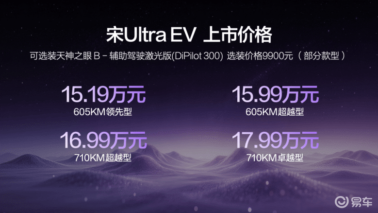 宋Ultra EV15.19万起 开启B级SUV闪充时代