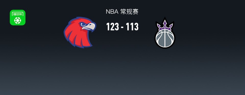 NBA战报：老鹰123-113国王，亚历山大-沃克27+5+7