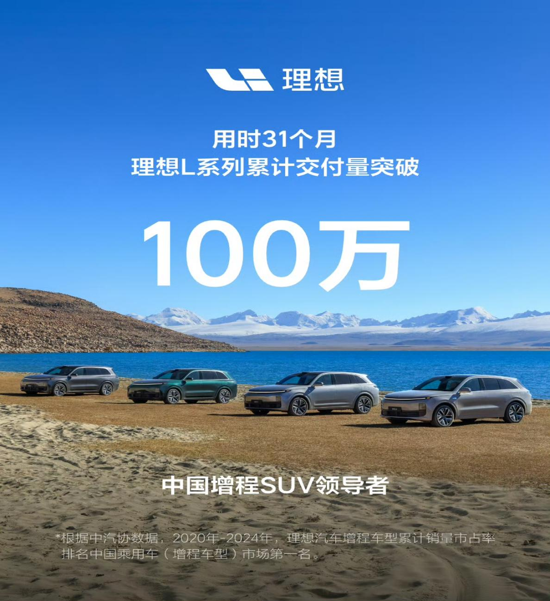 理想L系列达成百万辆交付 以技术革新与用户洞察定义中国增程SUV新标杆