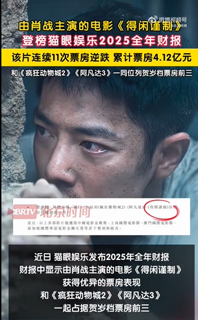 肖战得闲谨制现象级黑马 票房口碑双丰收