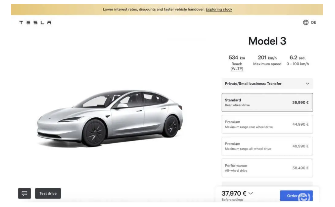特斯拉否认Model3标准版入华,上海工厂无相关产线规划