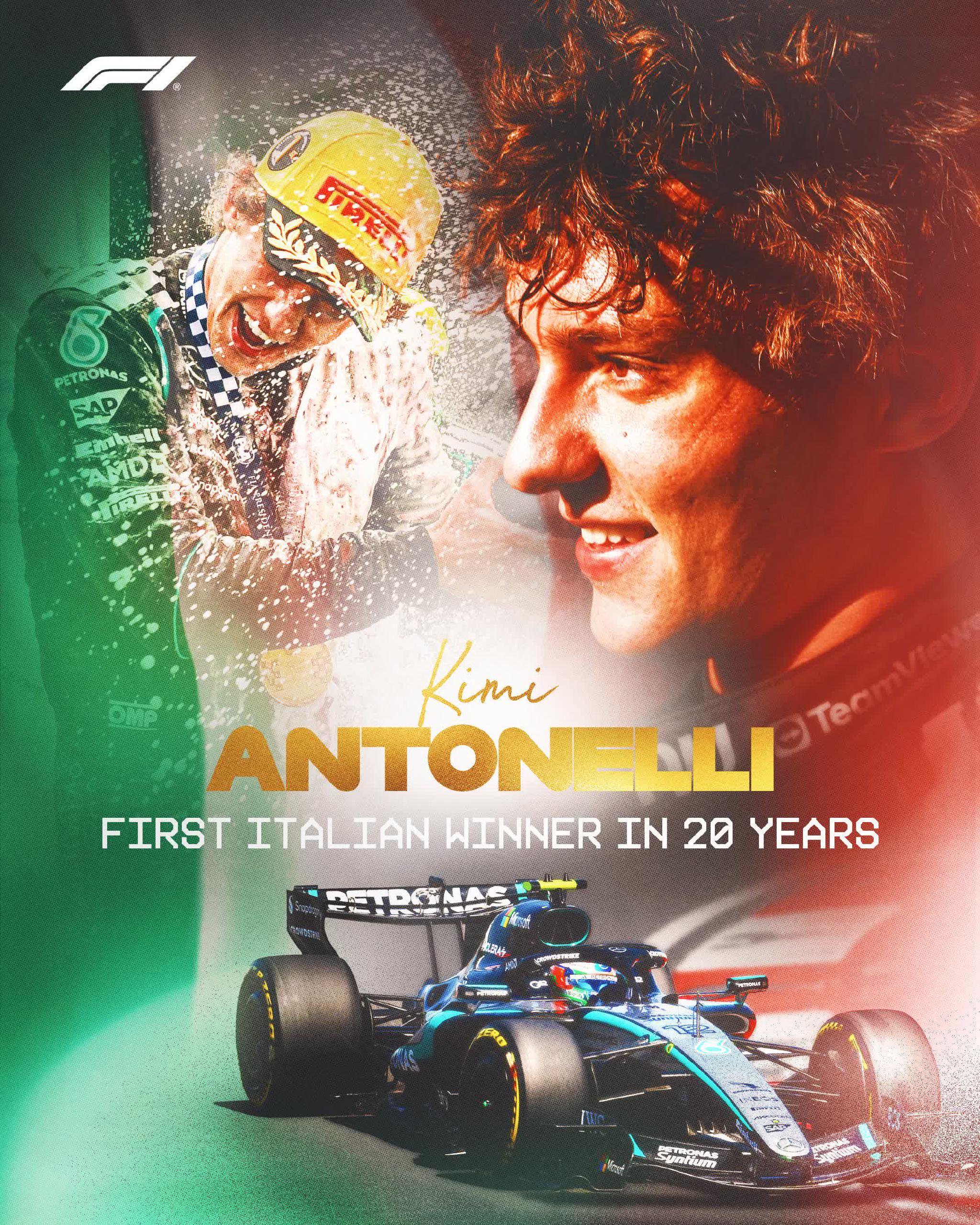 F1上海7車未能完賽或起步 安東內利「Pole to Win」創紀錄