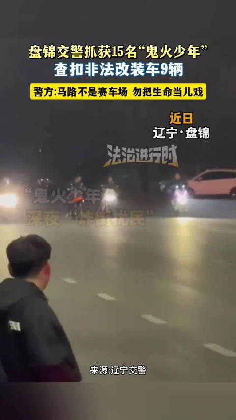 盘锦交警查扣9辆改装车抓获15名鬼火少年