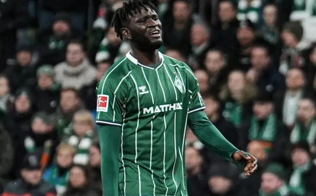 不莱梅前锋博尼费斯将接受膝关节手术，赛季报销