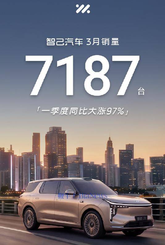 智己汽车：3月销量7187辆，一季度同比大涨97%