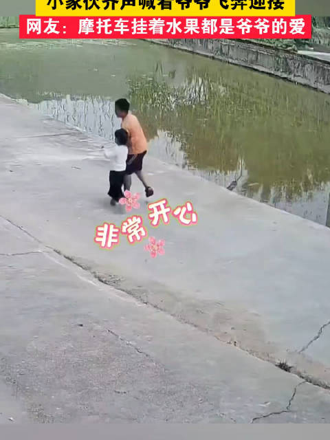 一声声“爷爷”听着太幸福了~爷爷外出打工回到家，孙子孙女们赶着飞奔迎接！