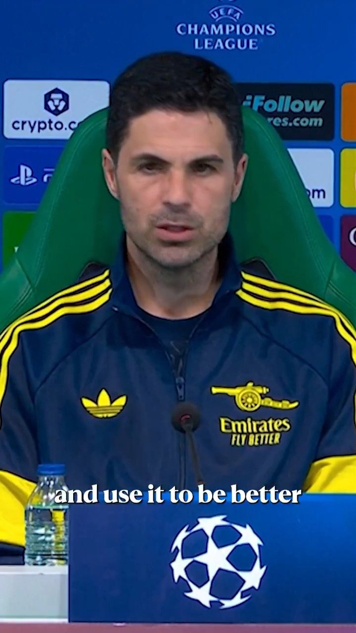 阿尔特塔将失利痛苦转化为欧冠对阵葡萄牙体育动力