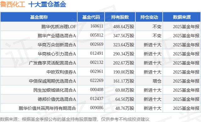 4月7日鲁西化工涨9.97%，鹏华优质治理LOF基金重仓该股