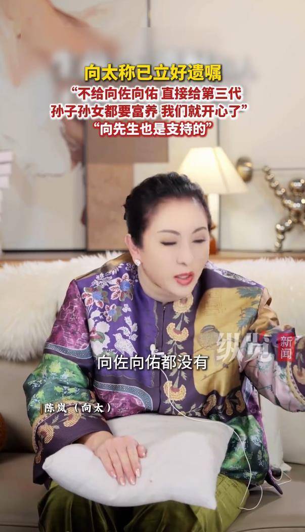 向太自曝已经立好遗嘱，不给向佐向佑只留给孙子孙女