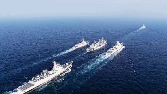 多舰同框！安庆舰丽水舰滨州舰最新训练画面