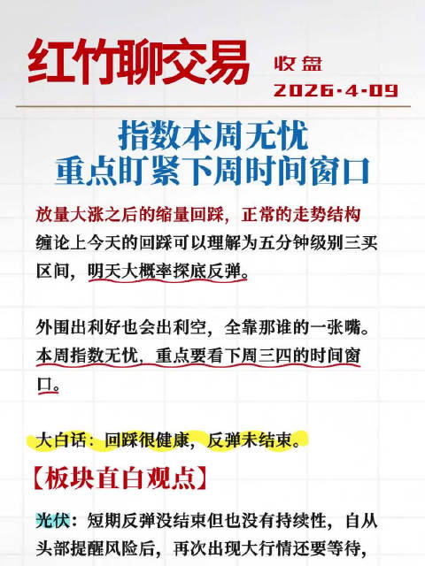 指数本周无忧，重点盯紧下周时间窗口