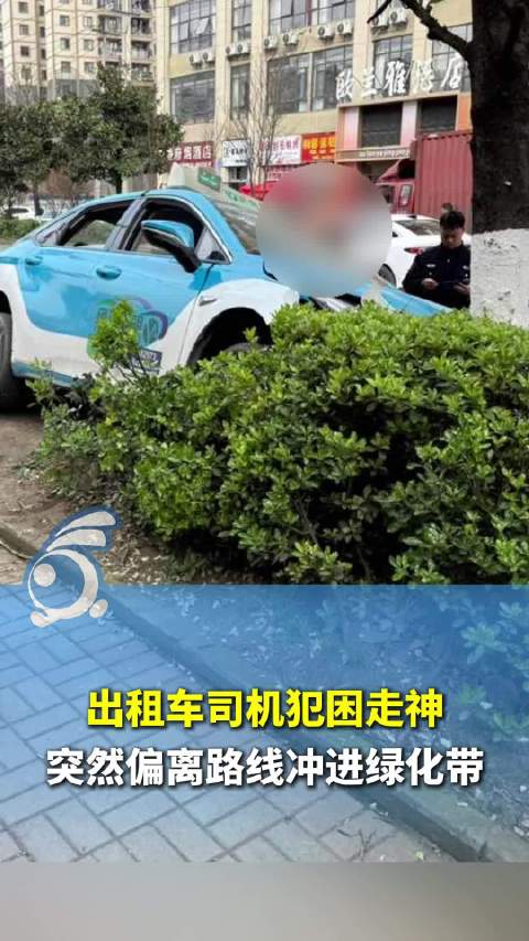 贵州一出租车司机犯困冲进绿化带交警：疲劳驾驶 司机全责