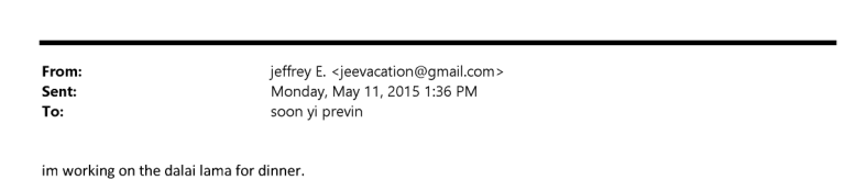 愛潑史丹在電子郵件中提及十四世達賴