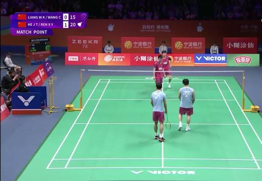 亚锦赛男双国羽内战任何组合2-0胜梁王组合晋级四强