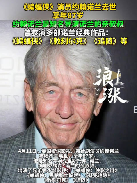 蝙蝠侠演员约翰诺兰去世