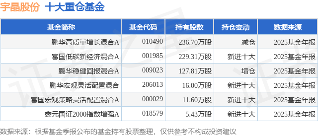 4月13日宇晶股份涨10.00%，鹏华高质量增长混合A基金重仓该股