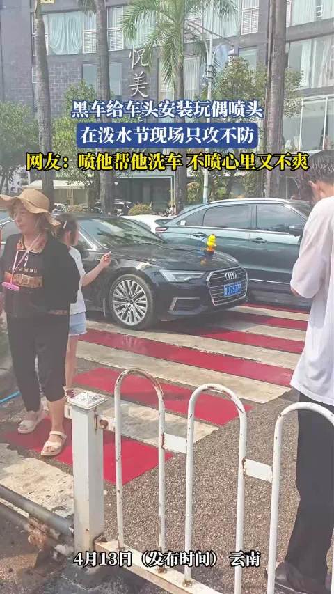 黑车装玩偶喷头泼水节只攻不防引热议