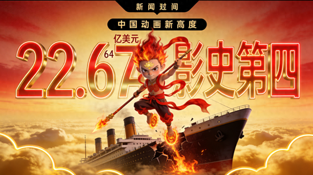 哪吒2票房超泰坦尼克号跃居影史第四，国产动画创历史_山间摘野果