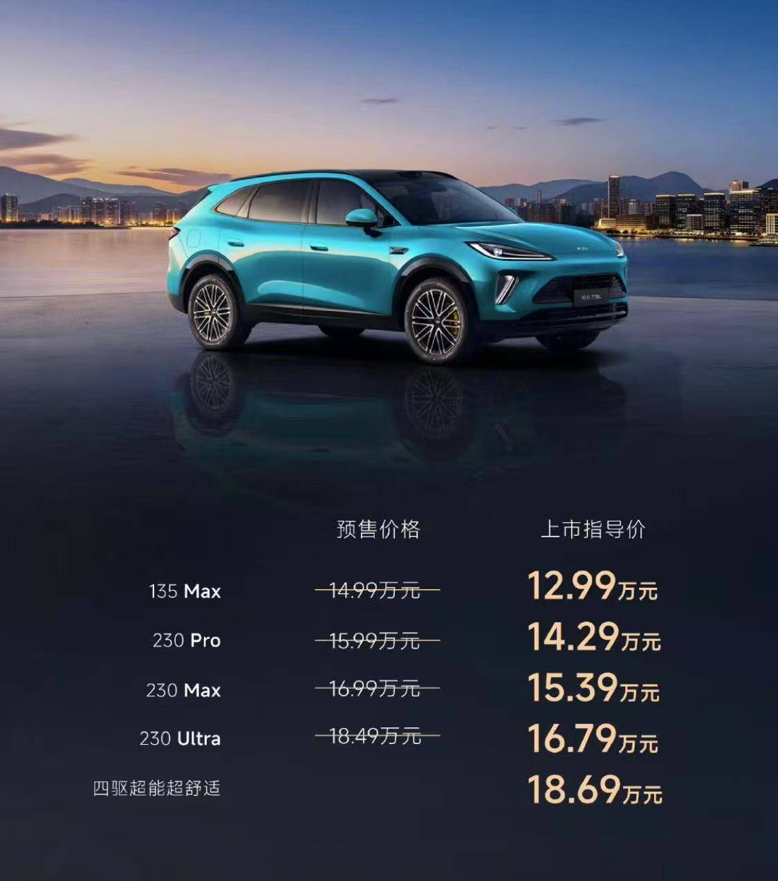 这次听劝了!奇瑞风云T9L上市售价12.99万元起,提供1.5T插混四驱