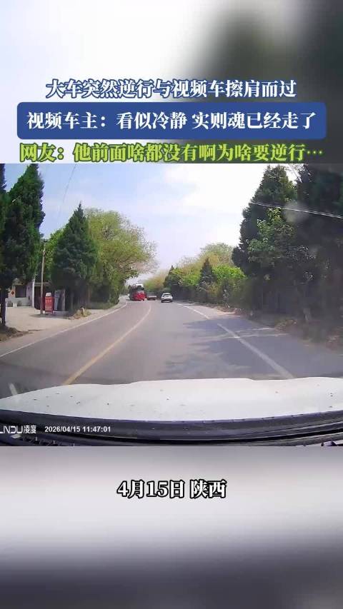 大车逆行与视频车擦肩，车主称魂已吓飞