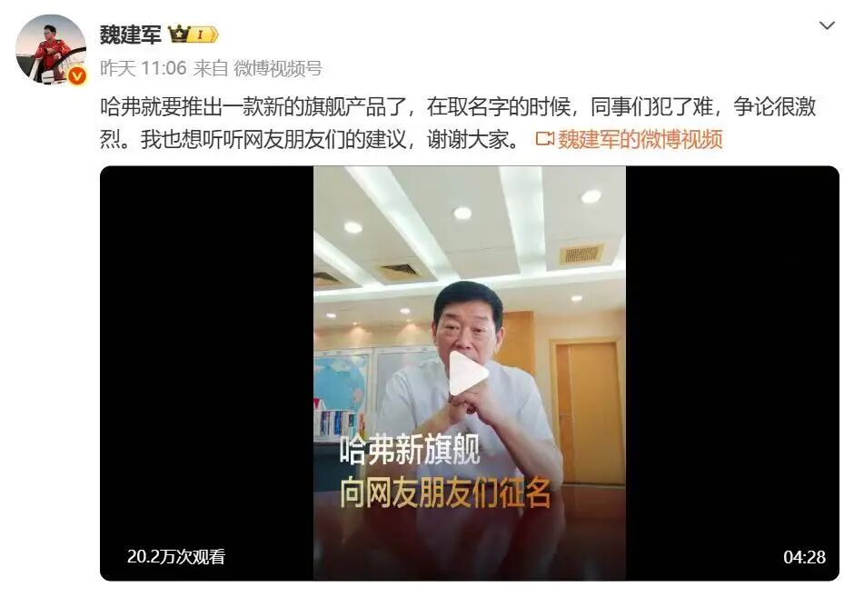 长城汽车的“一生之敌”,是起名?