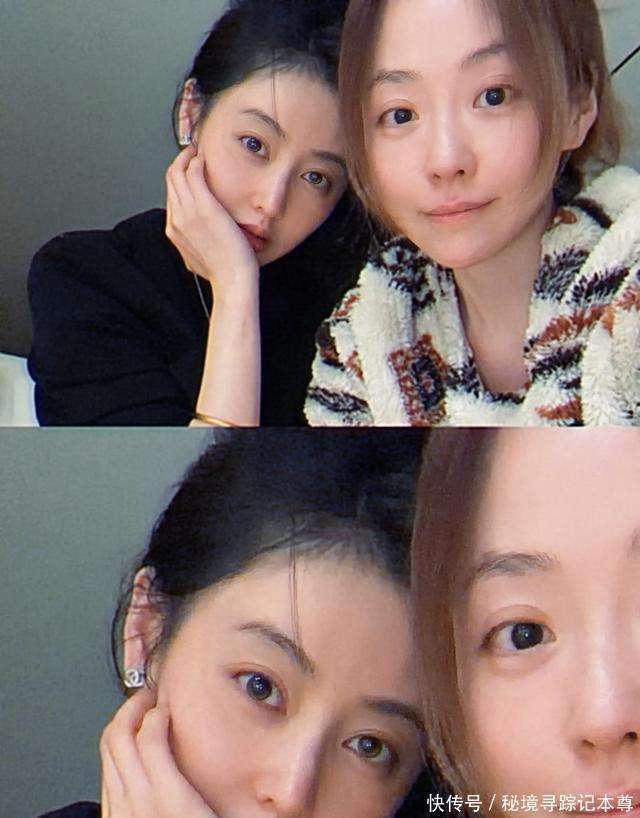 张天爱晒与张靓颖素颜合照，称呼她为爱人，张靓颖还亲自给她下厨