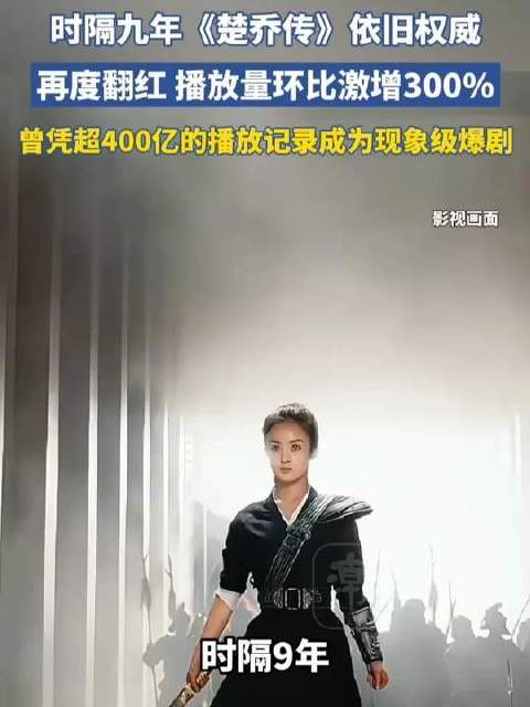 《楚乔传》播放量环比飙升300%，昔日400亿次现象级神剧热度回潮