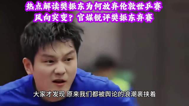 樊振东弃赛2026伦敦世乒赛引官媒锐评