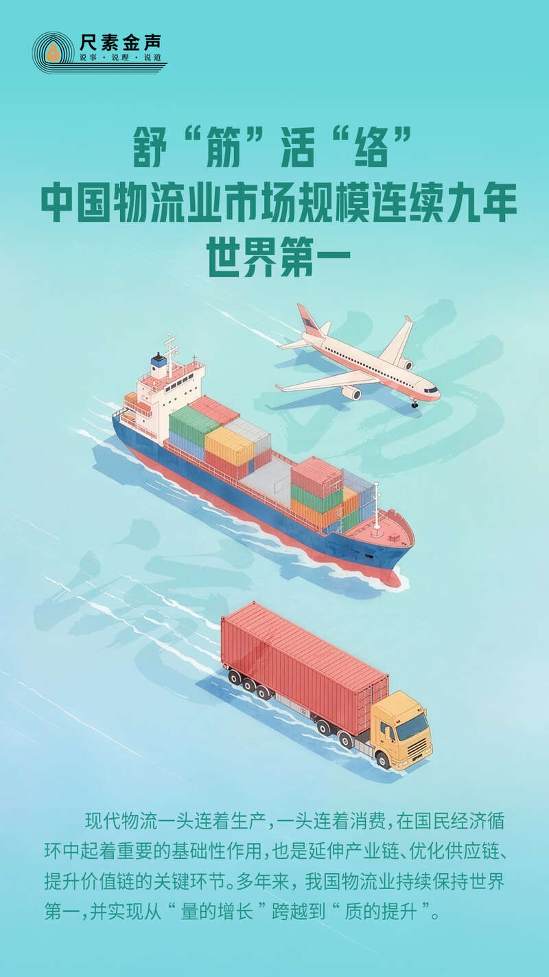舒“筋”活“络”,中国物流业市场规模连续九年世界第一