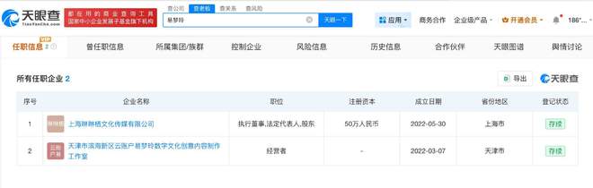 胡彦斌与易梦玲无直接商业关联