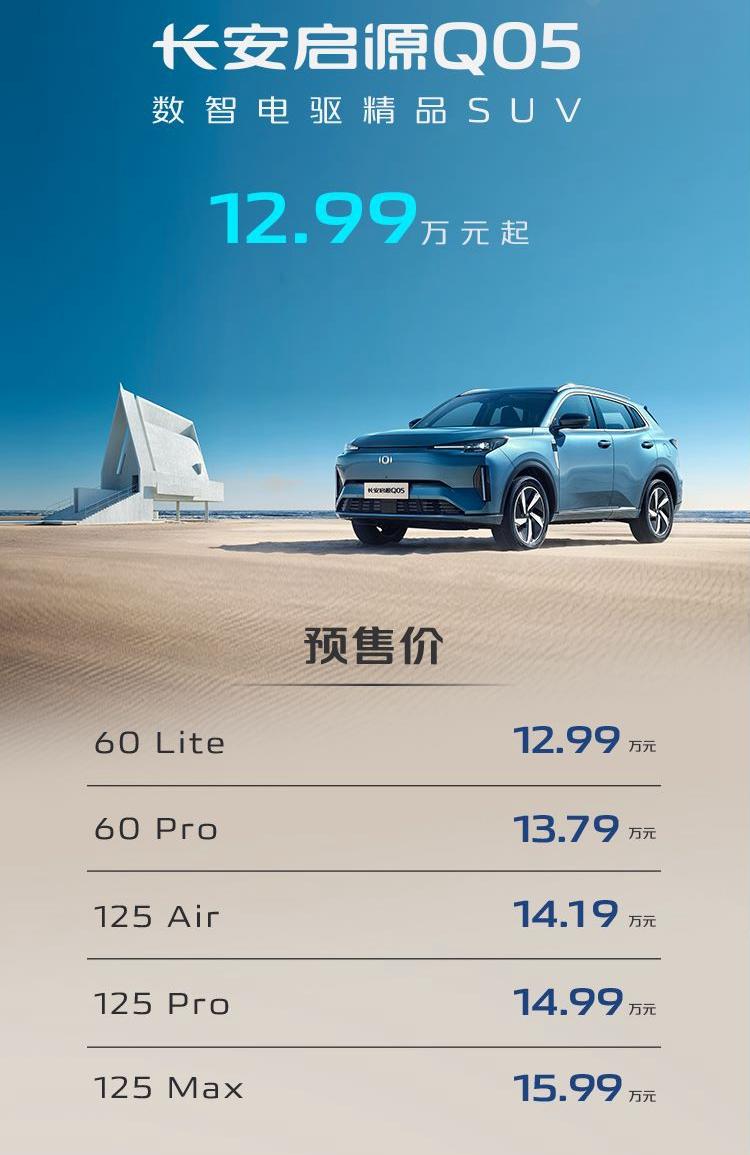 12.99万元起 长安启源首款插混SUV Q05预售开启