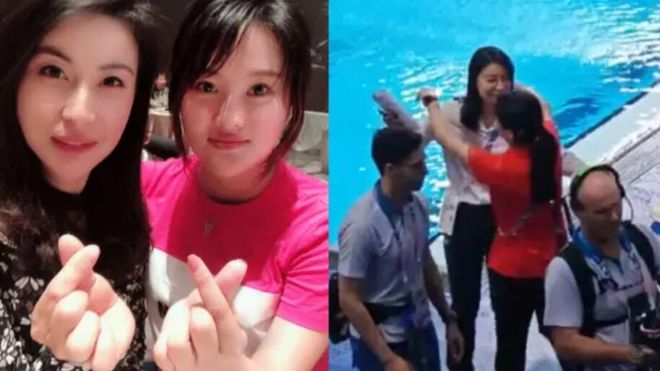 陈若琳拥抱郭晶晶！两大跳水女皇惊喜同框